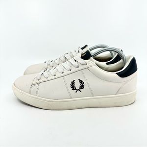 Fred Perry Spencer Leather Size 9 B4334 White Black Trainers Shoes Sneakers
